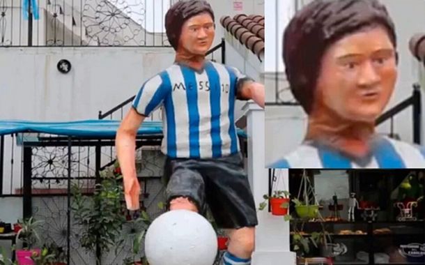 Furor en las redes por la llamativa estatua de Messi en Tucumán