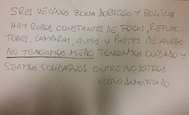 El mensaje de un vecino en Mar del Plata ante robos