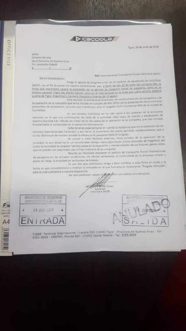 Por las altas tasas y la devaluación cerró Cacciola, tradicional empresa de catamaranes del Tigre
