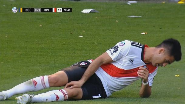 Pity Martínez se desgarró en el Superclásico