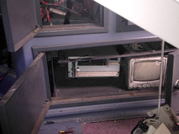 la imagen de la cabina, despues del choque del fin de semana la imagen de la cabina, despues del choque del fin de semana