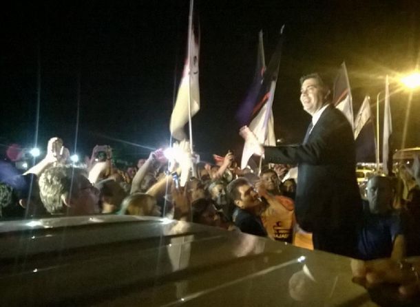 Jorge Capitanich llegando anoche a Chaco