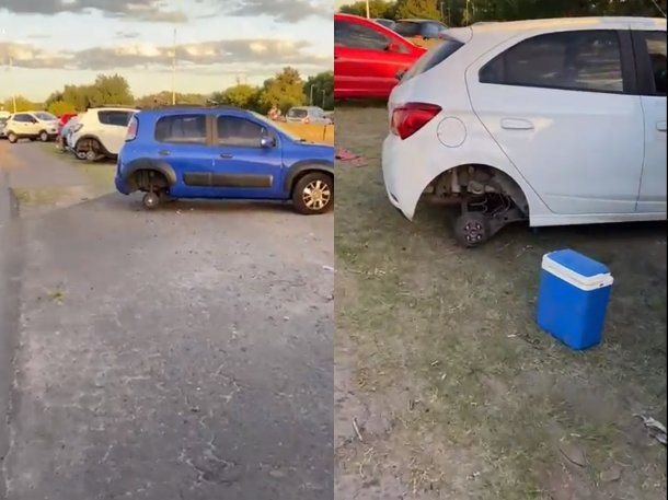 Robaron las ruedas de más de 20 autos en la Riccheri mientras los hinchas festejaban