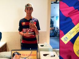 la increible reaccion del hijo de mourinho tras recibir una camiseta de messi la increible reaccion del hijo de mourinho tras recibir una camiseta de messi