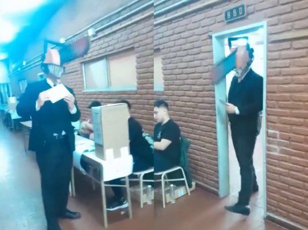 ¿Voto cantado? Un hombre fue a votar disfrazado de motosierra