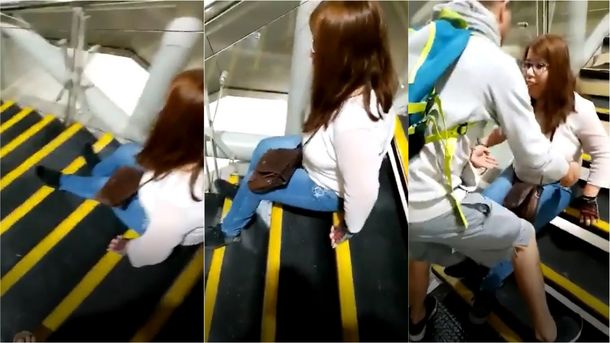 VIDEO: Una discapacitada debió arrastrarse por las escaleras del subte en Chile porque los ascensores no andaban