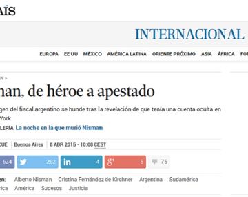 El País: la imagen del fiscal Nisman se hundió
