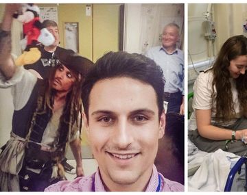 Johnny Depp visitó a niños enfermos en Londres.