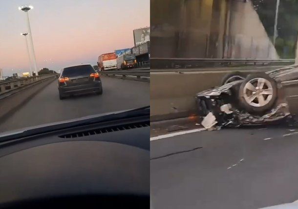 Impactante accidente en General Paz: causó un increíble choque tras romper una cubierta delantera