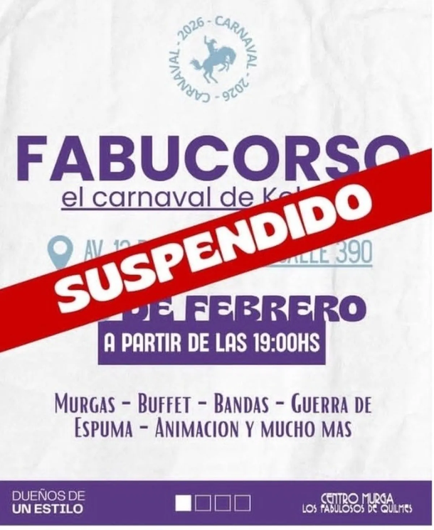 Corso suspendido en Quilmes Corso suspendido en Quilmes