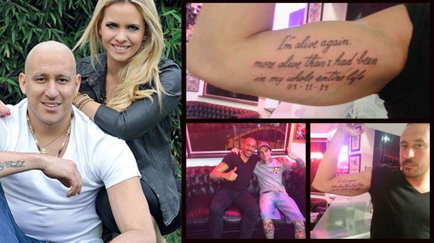 El tatuaje de Jonás Gutiérrez, novio de Alejandra Maglietti, tras vencer al cáncer
