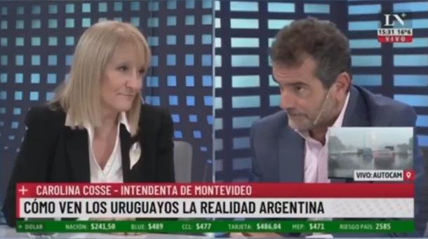 Intendenta de Montevideo dejó mudos a todos en LN+ sobre las compras de uruguayos en Argentina