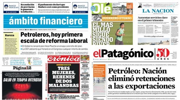 Tapas de diarios del 10 de enero de 2017