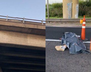 Panamericana: un hombre cayó cinco metros desde un puente y murió