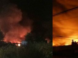 Se incendia una fábrica de neumáticos en José León Suárez