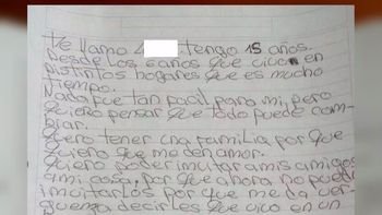 La conmovedora carta de una joven que espera ser adoptada La conmovedora carta de una joven que espera ser adoptada