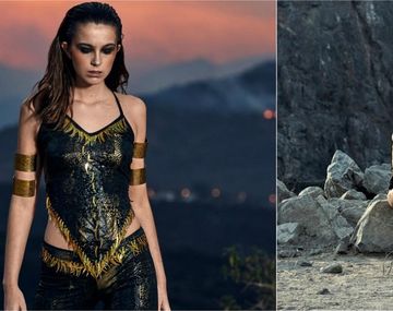 Repudio a una producción de moda con los incendios de fondo