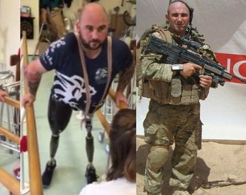 Un soldado que perdió las piernas en Afganistán volvió a caminar
