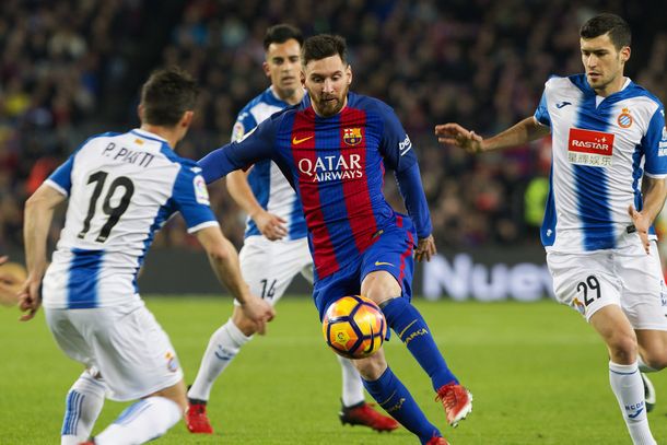 El argentino se cansó de desparramar rivales en el clásico ante Espanyol de la última fecha española