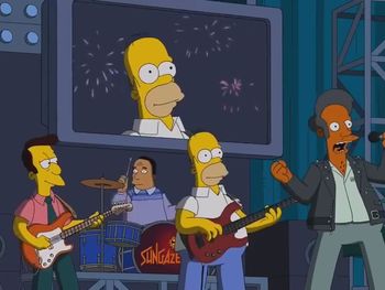 Homero y Apu, de Skay y el Indio