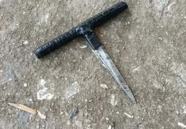 El adolescente llevó un hierro con forma de El adolescente llevó un hierro con forma de