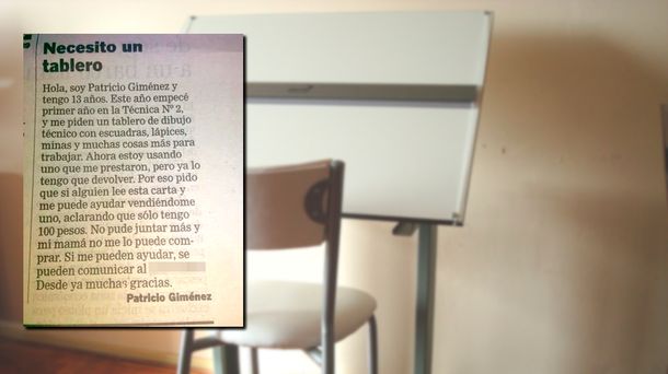 Aviso en el diario de un estudiante de 13 años: Necesito un tablero y mamá no lo puede comprar