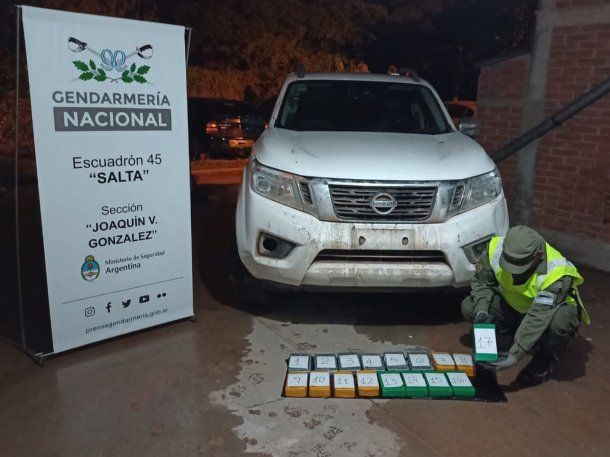 Salta: abandonan camioneta con 17 kilos de cocaína