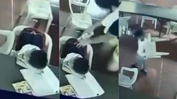 Se despertó y se calzó una silla como mochila