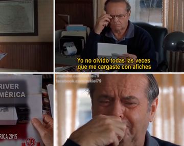 VIDEO: Jack Nicholson es de Boca y llora con una carta de un hincha de River