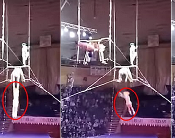 VIDEO: Una acróbata cayó desde 12 metros en pleno show y casi se mata