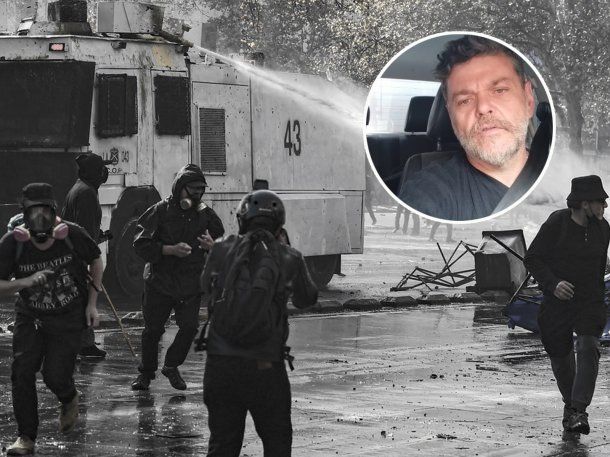 Tras su exabrupto, Alfredo Casero llamó a la revolución con imágenes de Chile