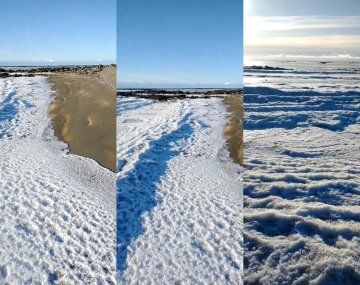 Insólito: se congeló el mar en Tierra del Fuego por la intensa helada