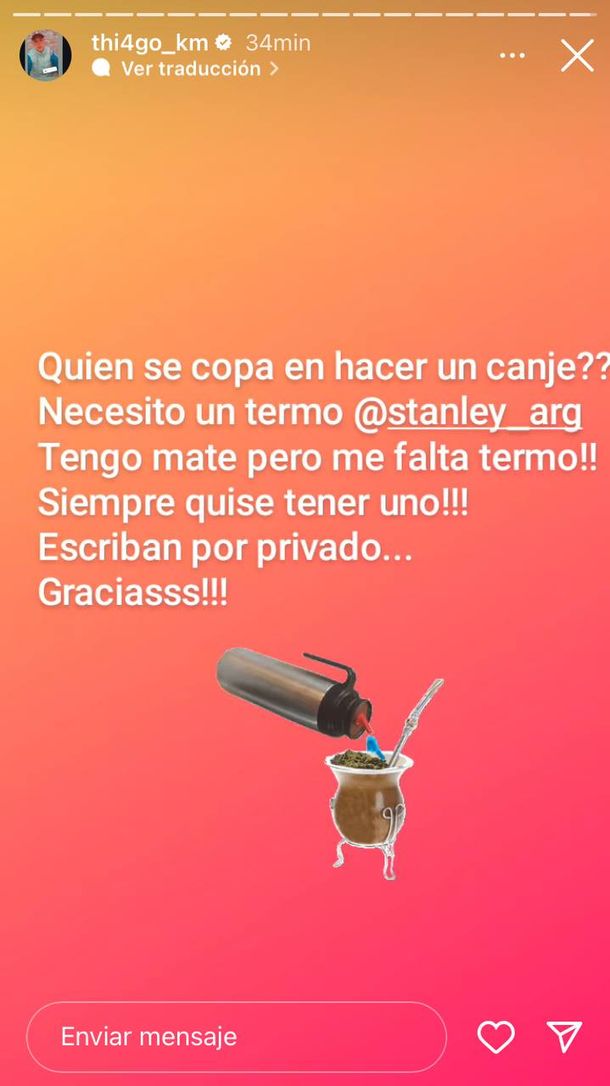 Gran Hermano: Thiago pidió un termo premium de canje