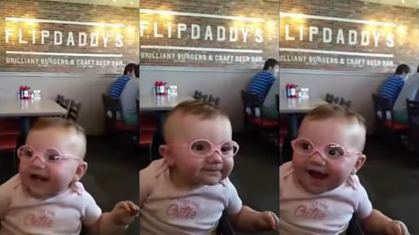 Una beba recibió sus primeros anteojos y así fue su reacción al ver a sus papás