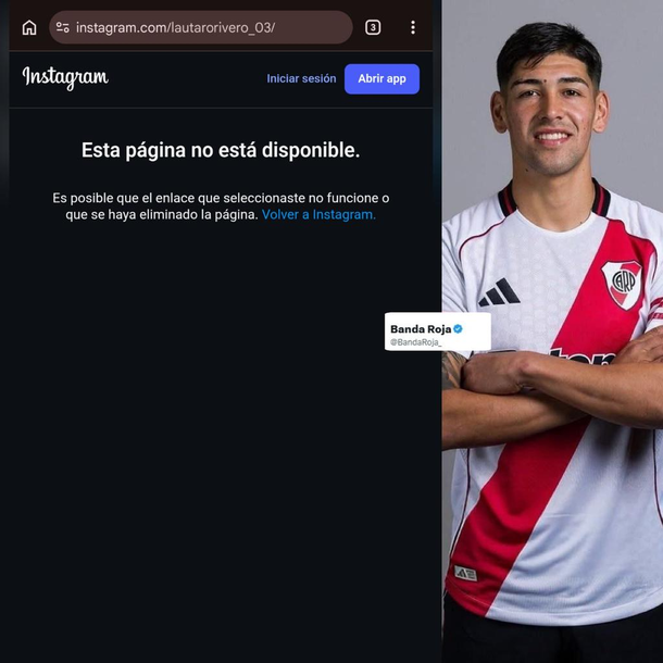 Lautaro Rivero había desactivado su cuenta de Instagram tras la derrota de River. Lautaro Rivero había desactivado su cuenta de Instagram tras la derrota de River. 