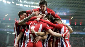 El festejo del Atlético Madrid en Alemania El festejo del Atlético Madrid en Alemania