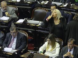 Elisa Carrió durante el debate por el aborto legal, seguro y gratuito
