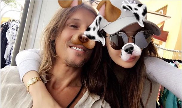 Claudio Paul y Charlotte en la última foto que compartieron juntos