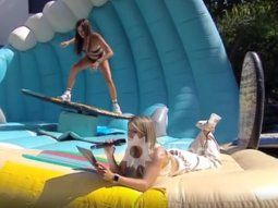 Video: una participante quedó en topless en Bienvenidos a bordo