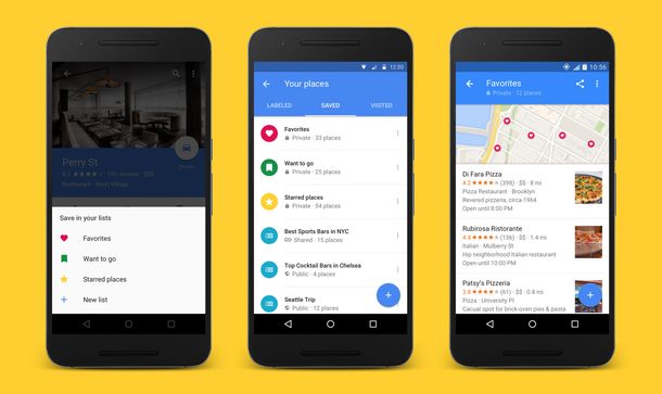 Google Maps permite guardar tus lugares favoritos en listas