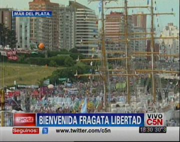 Seguí en vivo el recibimiento de la Fragata Libertad