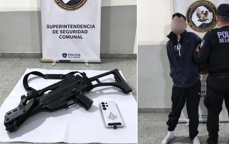 Detuvieron a un ladrón con 11 antecedentes que robaba con una réplica de ametralladora Detuvieron a un ladrón con 11 antecedentes que robaba con una réplica de ametralladora