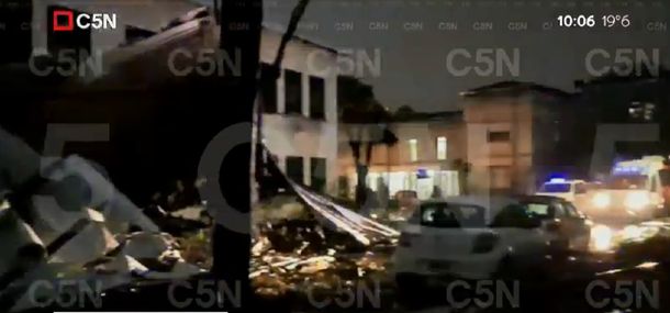 Devastador paso de la tormenta en Palomar: se derrumbó una escuela