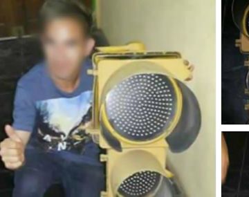 Robó un semáforo