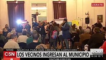 marcha por la liberacion del carnicero: vecinos protestan en el municipio de zarate marcha por la liberacion del carnicero: vecinos protestan en el municipio de zarate