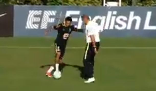 El crack del Barcelona se divierte en los entrenamientos