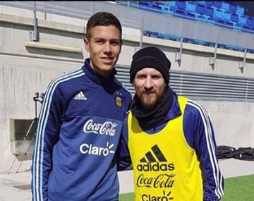 Nehuén Pérez y Lionel Messi