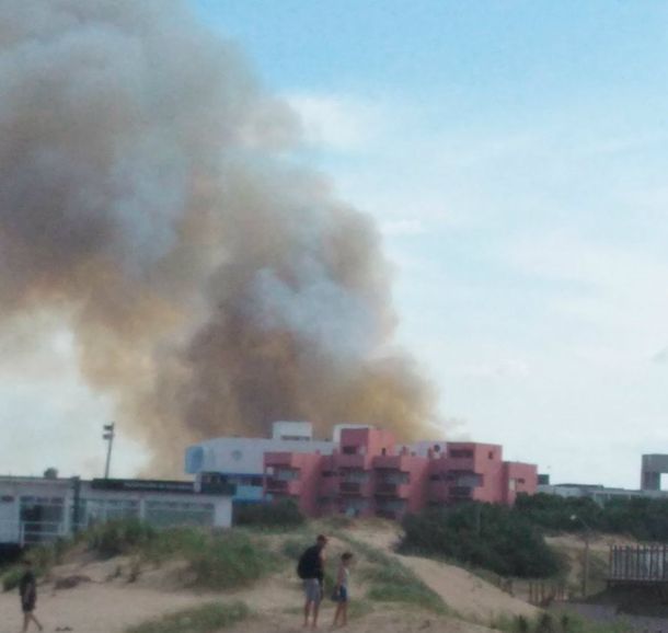 El incendio podía verse desde la playa en Villa Gesell