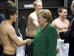 Merkel en el vestuario