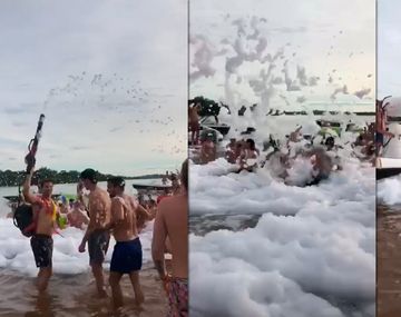 Escándalo en Corrientes: fiesta de la espuma con 300 personas en el río y sin ningún protocolo